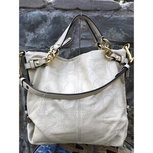 Coach Handbag Perforated Leather Brooke ivory Bag F16908 (PU120